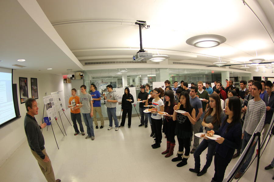 Class celebrating after final poster presentation